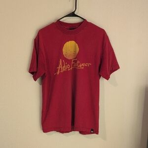 Adio Red Graphic Tee with Yellow Sun Print Men's Large L
